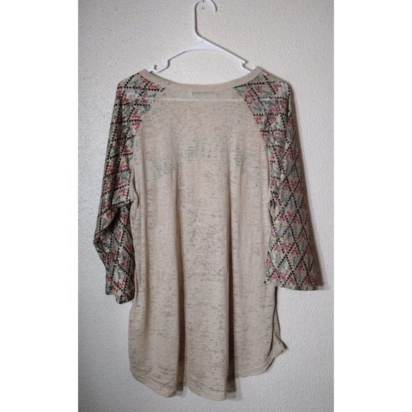 Southern Grace Top Womens 2xl Burnout Sheer - Picture 2 of 15